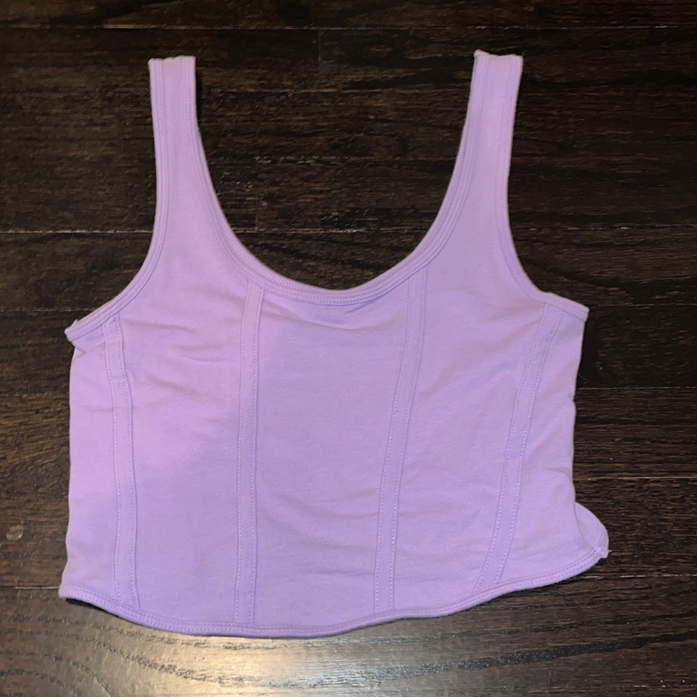 Purple XS pacsun women’s ribbed bustier tank top